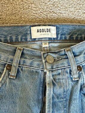 AGOLDE Light Wash High-Rise Jeans - Light Blue - size 24